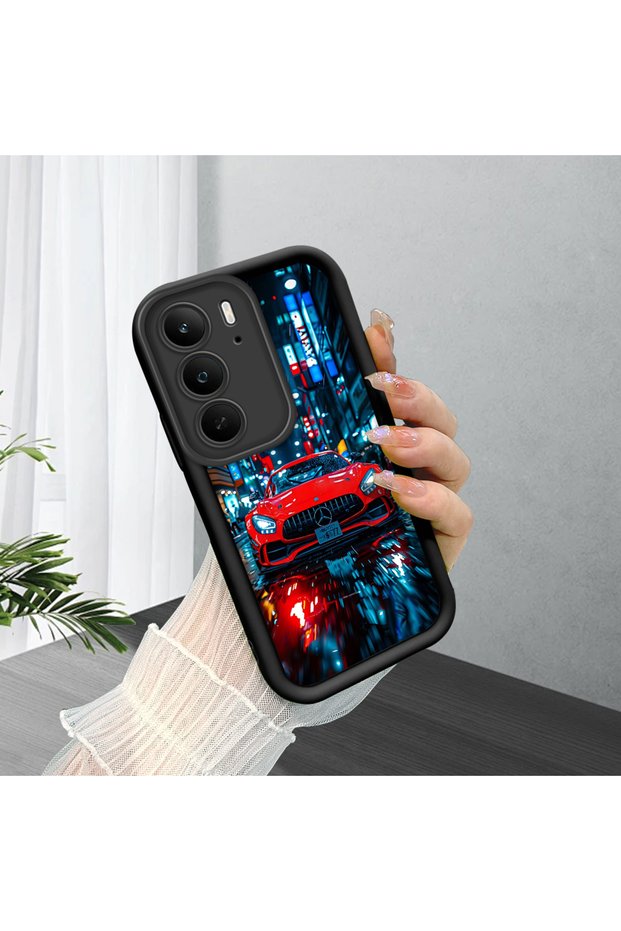 Realme C75 4g Compatible Fast Car Aesthetic Silicone Cover, Modern Style, Stylish for Everyday Use