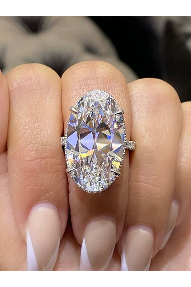 Embellished Oval Cut Ring
