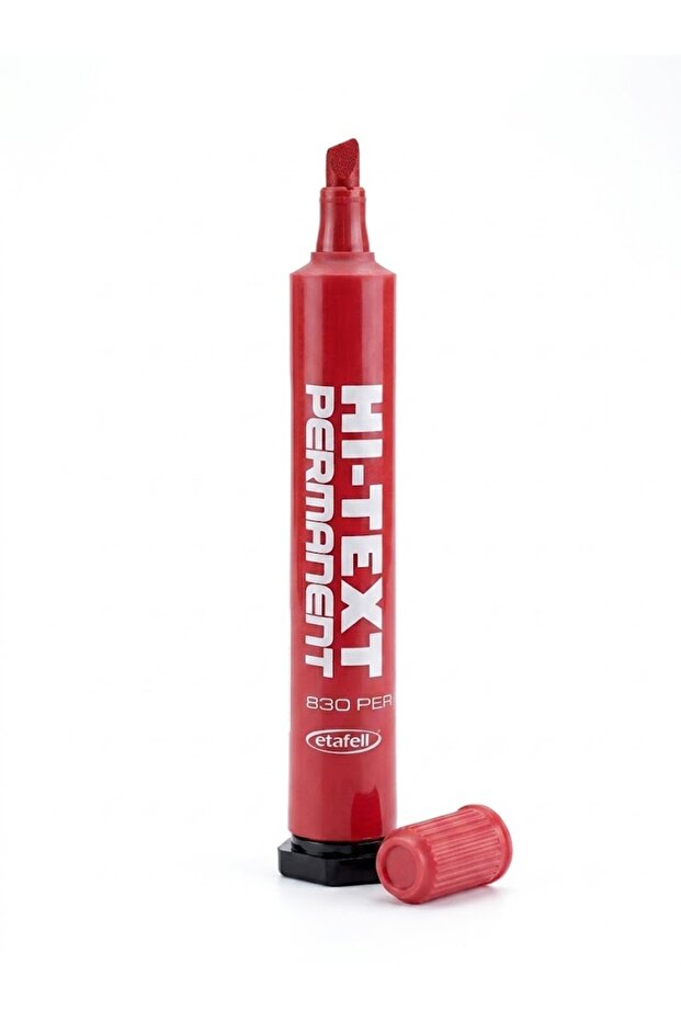 Hı-Text Permanent Marker (Box Marker) Cut Tip Red 12-Pack 830Pc