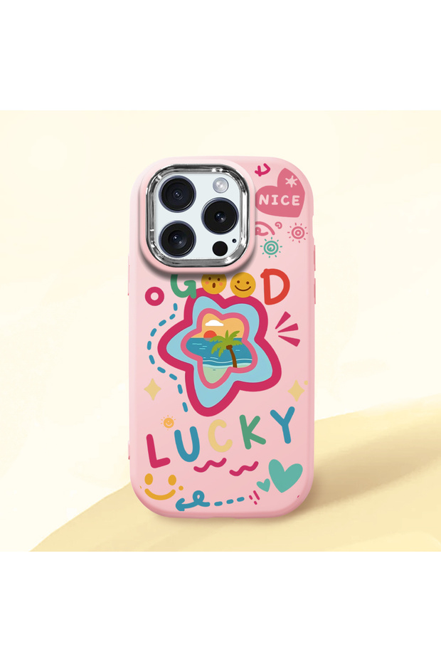 iPhone 15 Pro Compatible Case with Camera Protector Pink Silicone Couple Phone Case with Heart Pattern