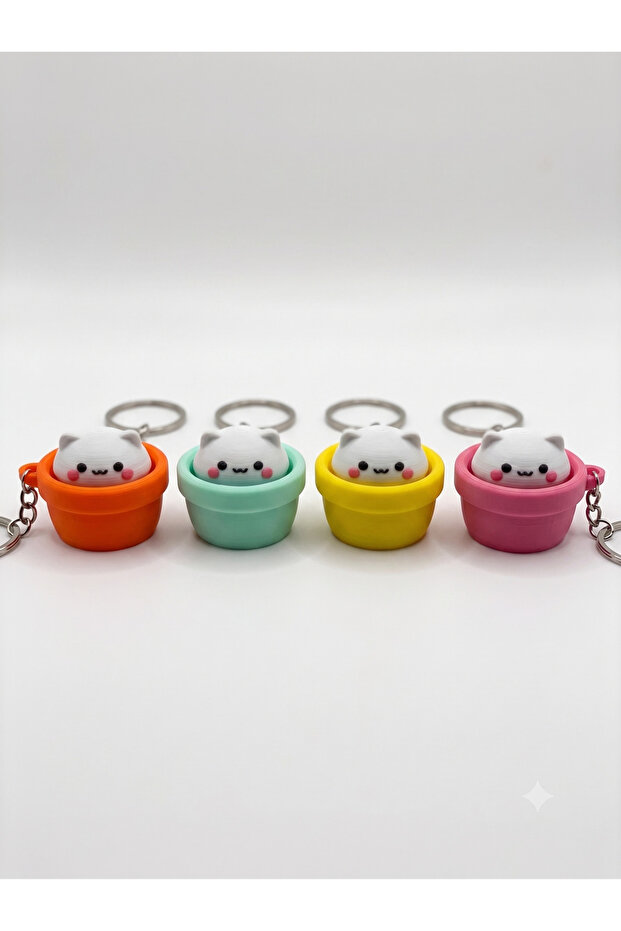 Cat Flower Pot Clicker Toy | Movable 3D Printing Cat Pot Clicker Decorative Desktop Figure