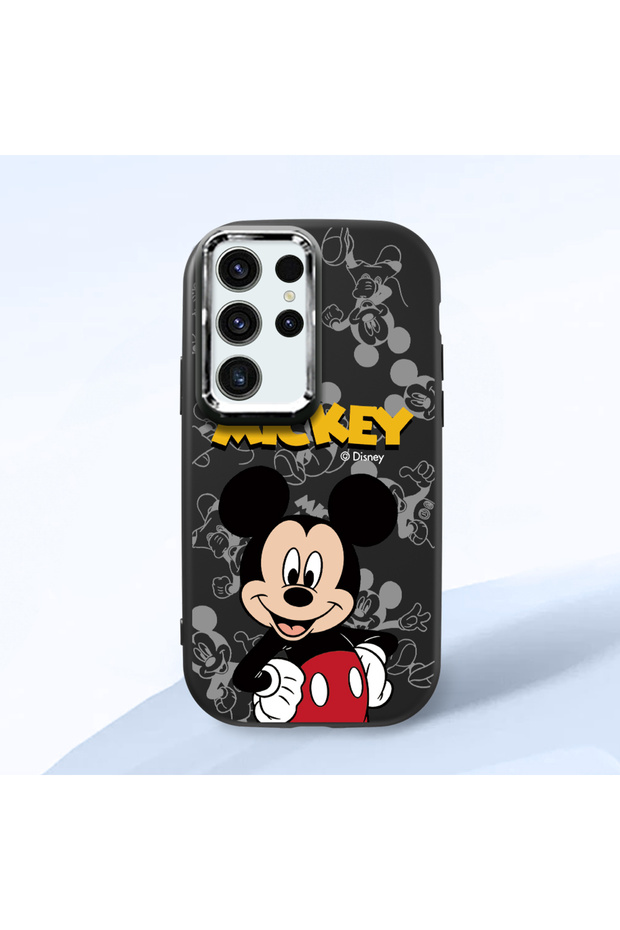Samsung Galaxy S23 Ultra Compatible Case Camera Protector Black Silicone Couple Phone Case Character Patterned