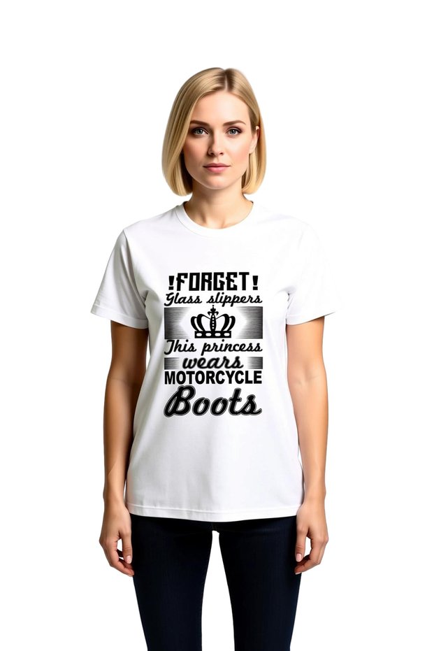 Princesses Wear Motorcycle Boots Printed Women's T-Shirt