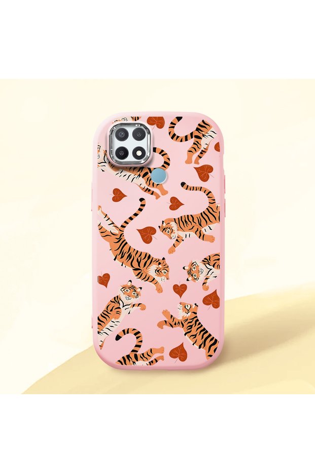 Oppo A15/A15S Compatible Shock-Absorbing Camera Protected Pink Silicone Case