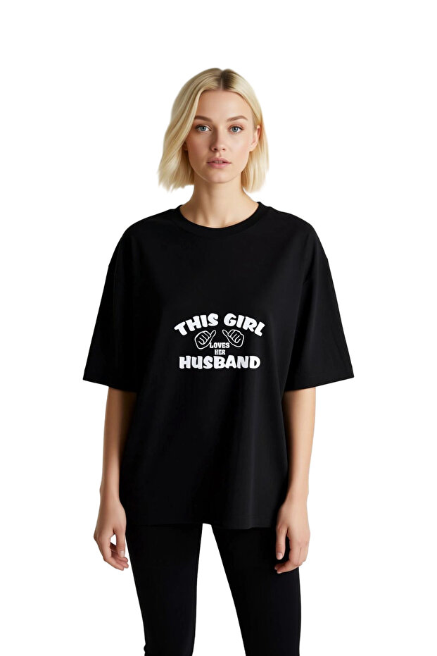 Loving Marriage Print Printed Women's Oversize T-Shirt