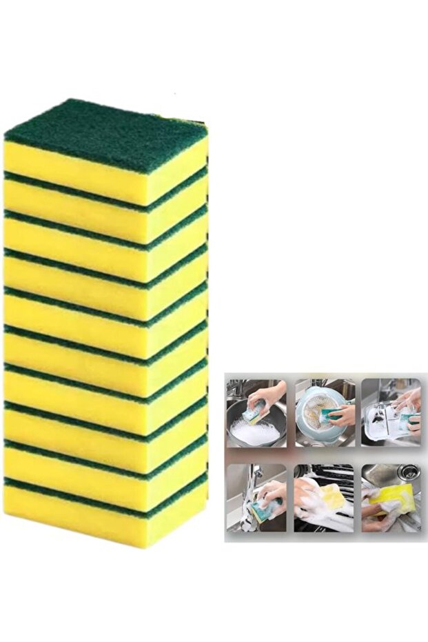 10 Dishwashing Sponges, Scratch-Free on Both Sides