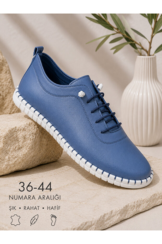 Laci Genuine Leather Large Size Women's Casual Shoes | Large Size 36-44 | Lightweight and Comfortable