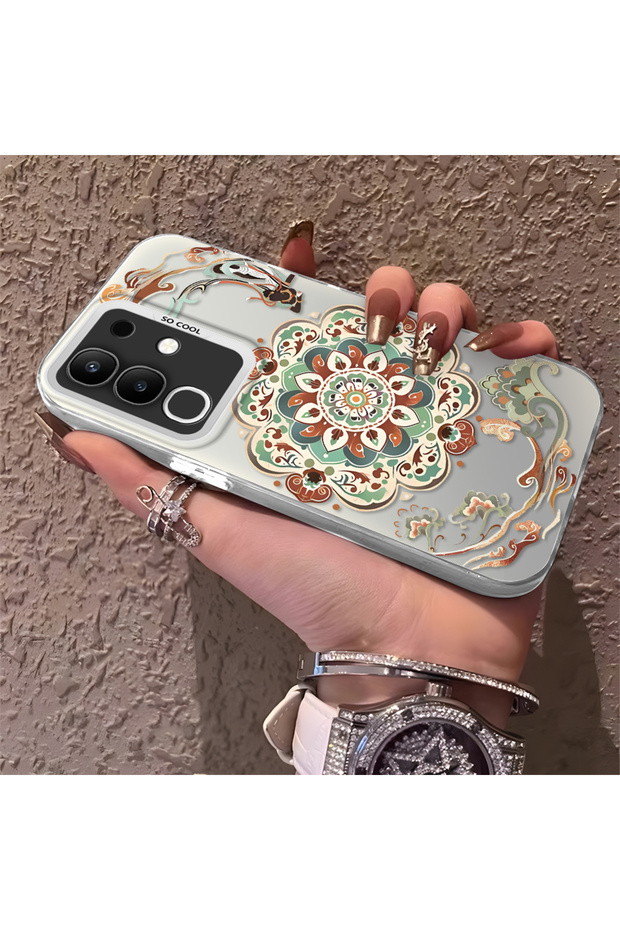 Vivo Y29 4g Compatible Traditional Dunhuang Motif Silicone Phone Case, Shockproof