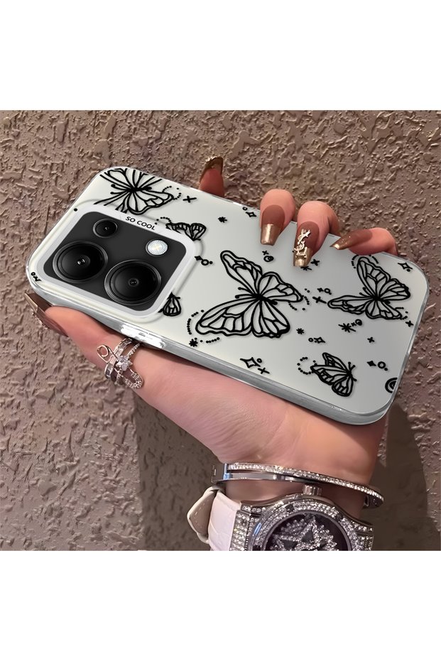 Poco M6 Pro 4g Compatible Elegant Night Style Butterfly Case, Daily Use Durable Protective Case