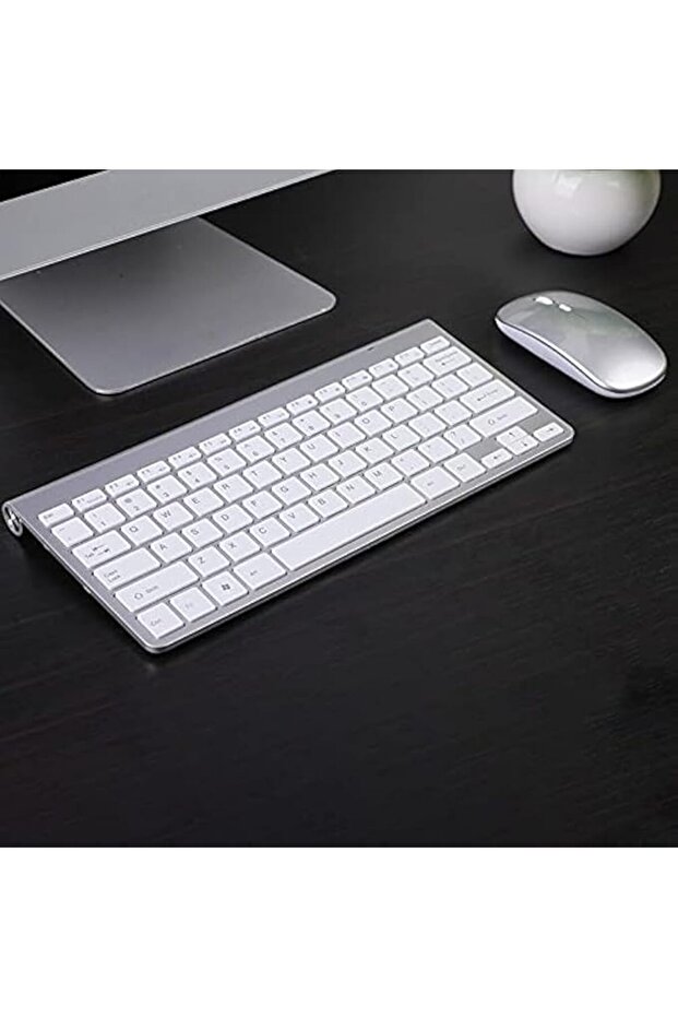 لوحة مفاتيح وماوس لاسلكيان 2.4 جيجا هرتز، طقم لوحة مفاتيح وماوس صغير يعمل عبر USB، يعمل بالبطارية.
