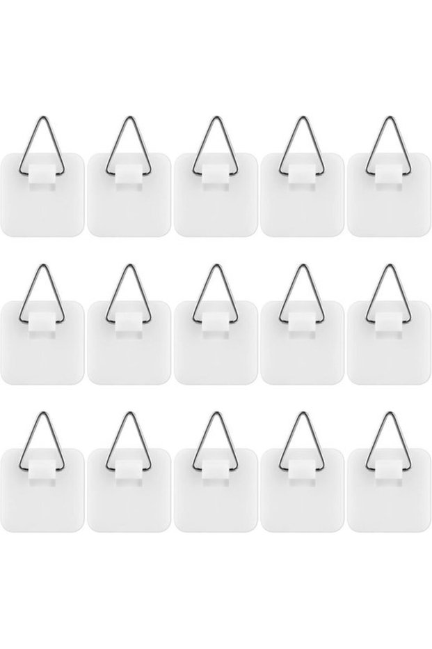 15 No-Drill Self-Adhesive Photo Hooks - Simply stick them on to hang photos and posters.