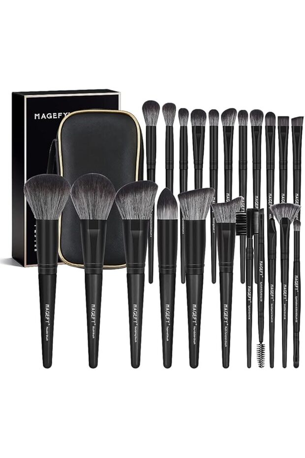 22 Pcs Makeup Brushes with Case, Professional Makeup Brush Set Face Foundation Brushes Blendi