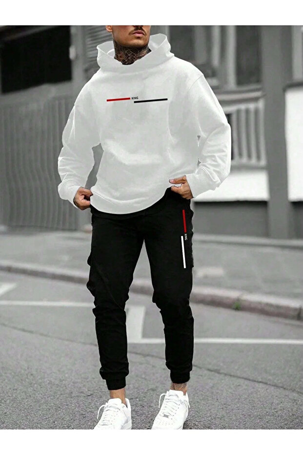 Sweatshirt Tracksuit Set Oversize Shaped Comfortable Fit High Quality Fabric Printed