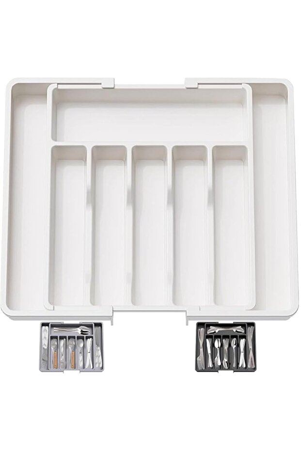 Drawer Organizer Kitchen Utensils, Expandable Silverware Organizer No BPA, Storage Large Utensil Hol