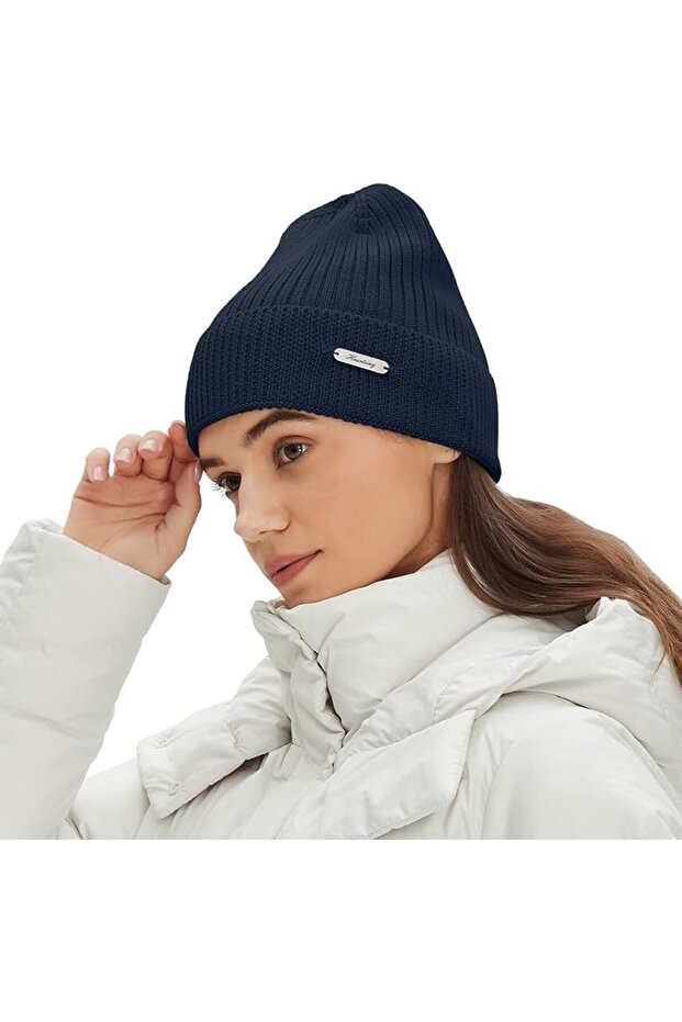 100% Merino Wool Beanie Hat for Women Men Winter Warm Cuffed Knit Cap