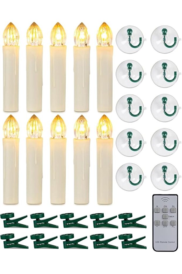 شموع LED للنوافذ مع جهاز تحكم عن بعد ومؤقت، تعمل بالبطارية، بدون لهب، ضوء أبيض دافئ وامض