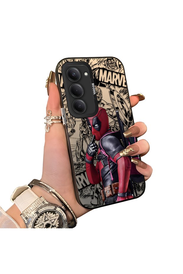 Redmi 15 5g Compatible Spiderman Patterned Silicone Edge Hard Back Case Couple Phone Case