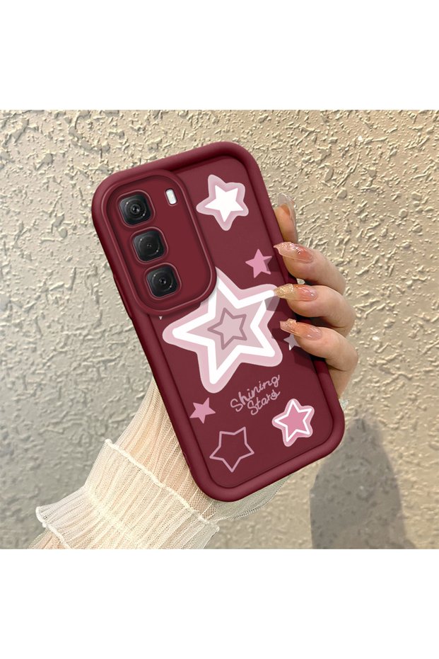 Infinix Hot 60 Pro Compatible Fashionable Shiny Star Themed Case, Scratch-Resistant