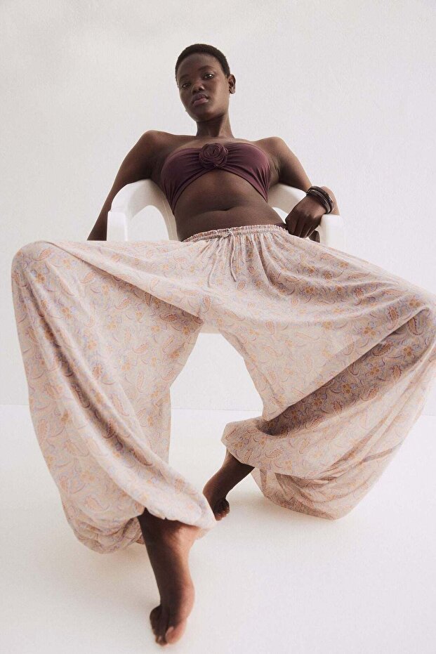 Crinkled balloon beach trousers