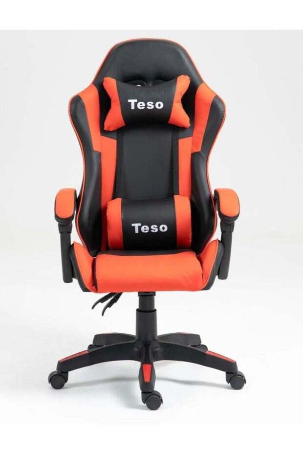 Gaming Chair Adjustable Computer Chair PC Office PU Leather High Back Lumbar Support Comfortable Armrest Headrest Red And Black