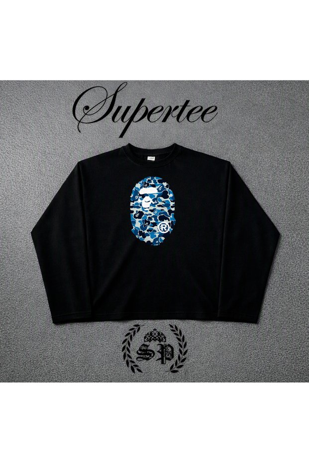 Bape City Long Sleeve Series Vintage Y2K Long Sleeve T-Shirt Long Sleeve Harujuka Supertee Design
