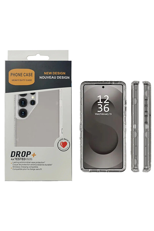 Galaxy S26 Ultra Clear Gray Heavy Duty Armor Rugged Commute OTT-BOX Case For S26 Ultra S25/24/23/22
