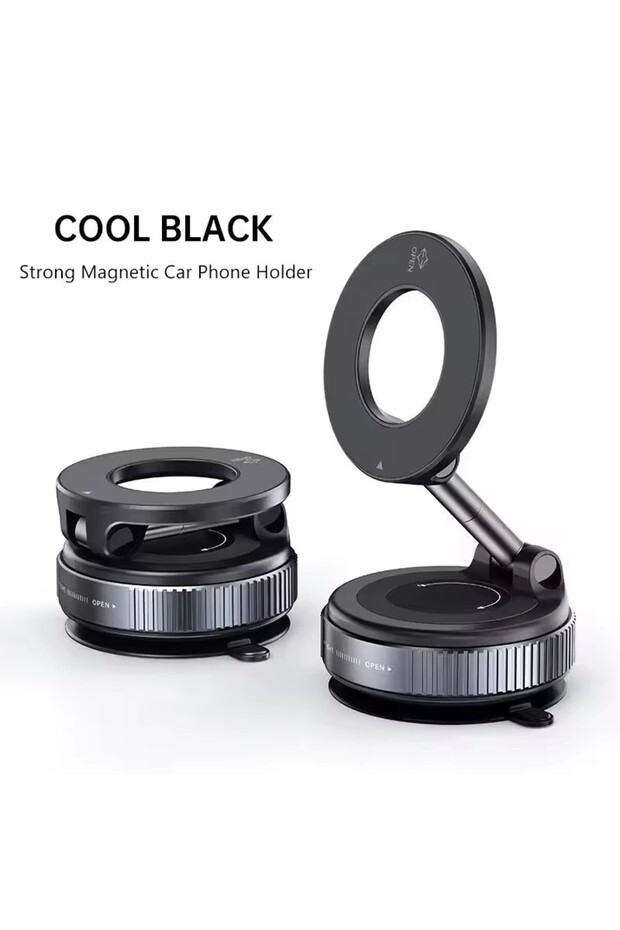 black Vacuum Magnet Phone Bracket Multi-angles Adjustable Strong Magnetic Suction Design Car Holder