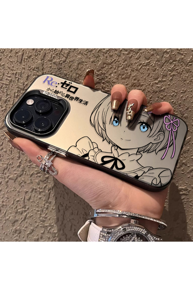 bilibili 1 For iPhone 13 Anime Cute Rem Emilia PC Hard Phone Case for iPhone 17 Air 16 15 11 12 14 1
