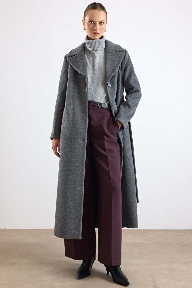 Mono Kapama Exclusive Long Coat Dark Gray 3175