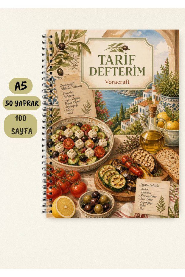 Cooking Recipe Book, Summer Style 50 Sheets / 100 Pages, A5 / Wire Spiral Trf0050