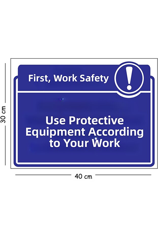 Use Protective Equipment for Your Work for the Safety of Your Metal Safety 30X40 cm A3 Warning Work Safety