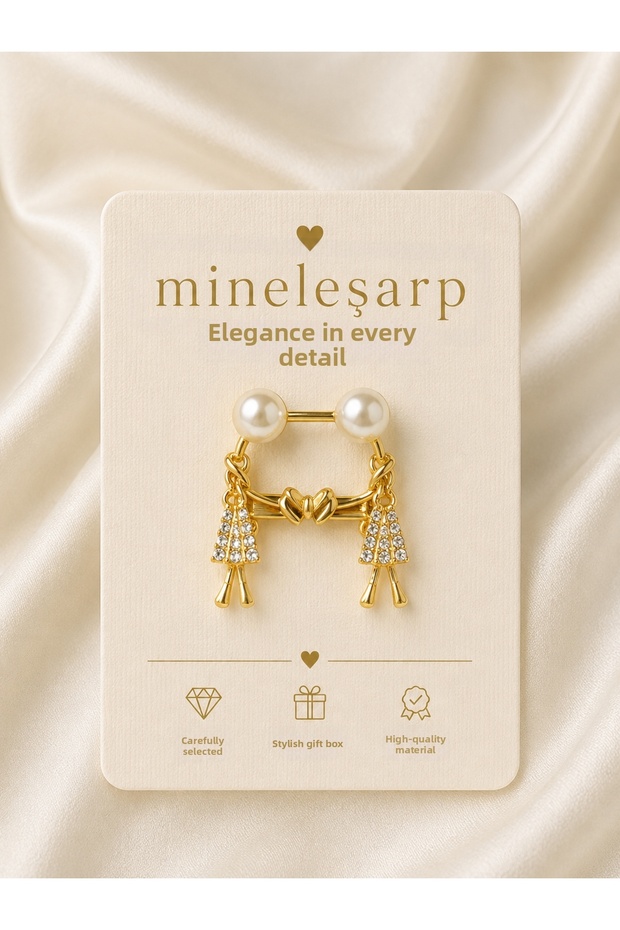 Mineşarpe Evil Eye Bead Brooch - Fork Pin - Accessory That Does Not Tarnish, Shipped in a Special Box