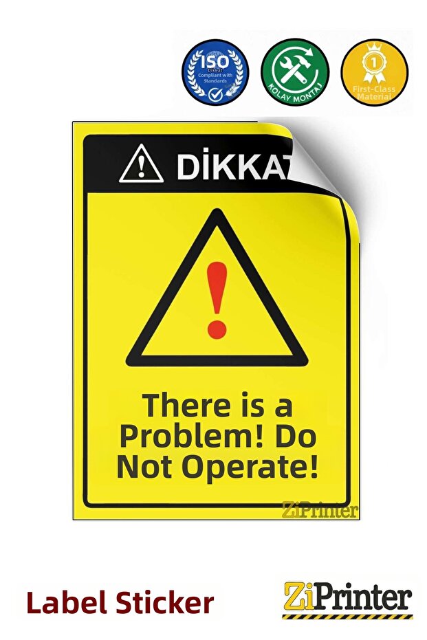 Attention! There Is a Problem! Run! Isg Warning Sign Sticker 35X50 cm