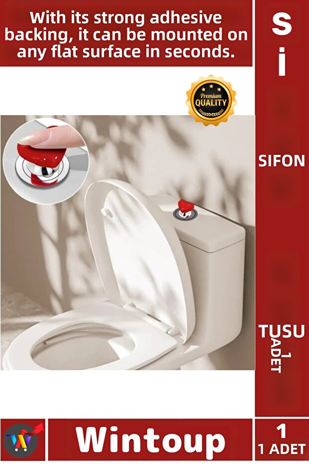 # Siphon Button Aesthetic Practical Bathroom Decorative Adhesive Mounting Comfortable Heart Design Toilet Siphon Button
