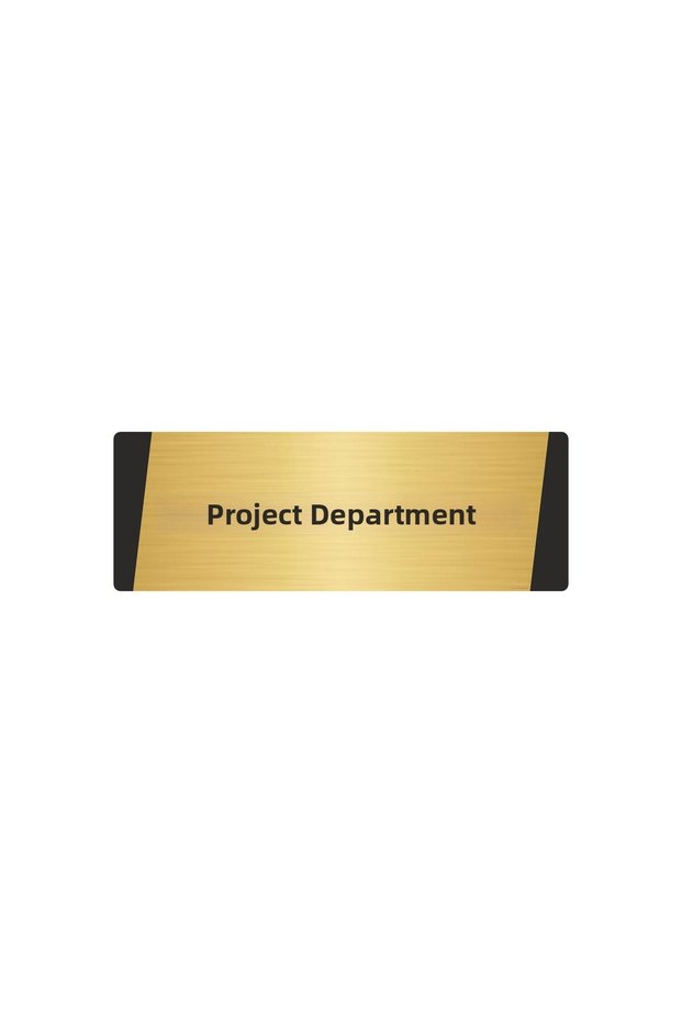 Project Department Metal Warning Sign 10X20 cm Gold Color