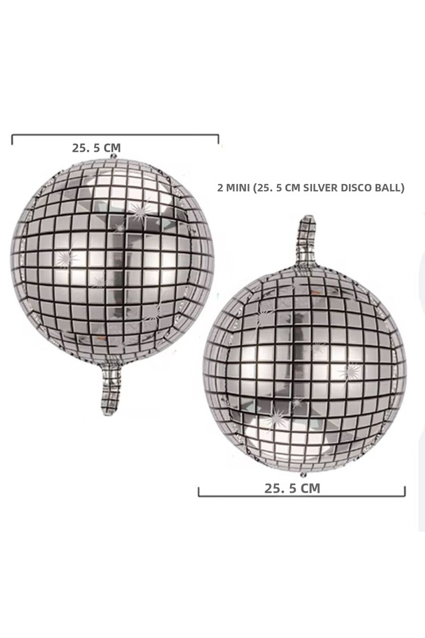 25X25 cm Hologram Disco Ball Balloon Set, New Year's Party Decoration