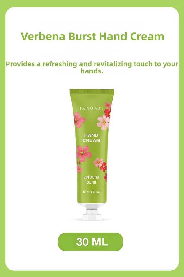 Verbena Burst - Verbena Flower Hand Cream 30 ml Moisturizing and Freshly Scented Hand Care Cream