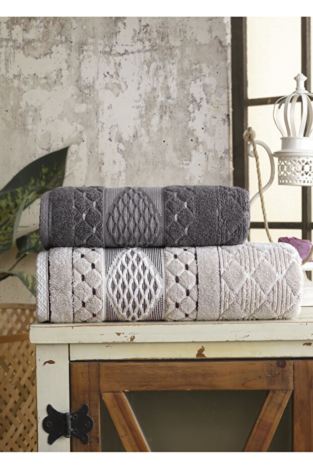 Kod-8943 Kod-8961 2-Piece Cotton Towel Set 50X90 - 85X150