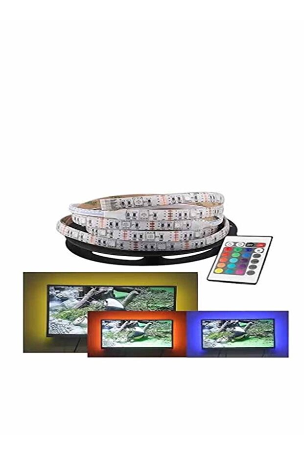شريط إضاءة LED مع جهاز تحكم عن بعد متعدد الألوان - 2
