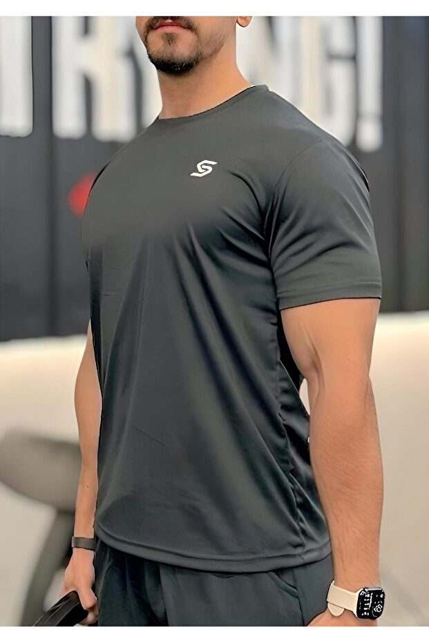 Sapeur Erkek Spor Tişört- Slim Fit Antrenman Üstü