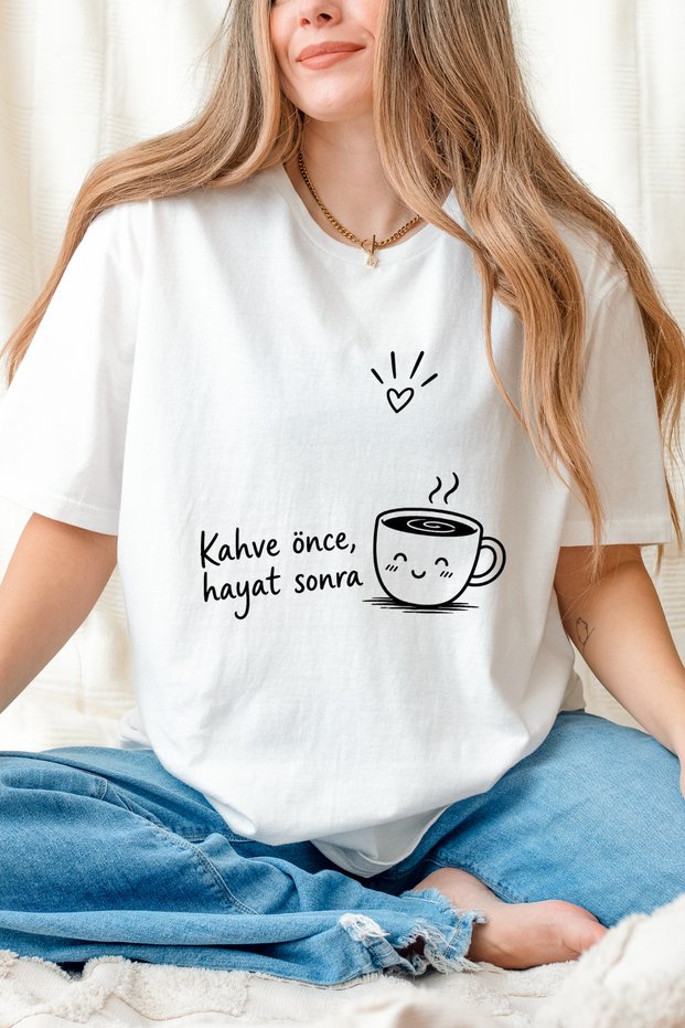 Unisex Coffee Printed T-Shirt 100% Organic Cotton Crew Neck Comfortable Fit Casual T-Shirt