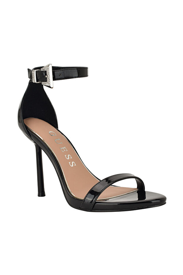 Insraa Stiletto Heeled Sandal with Rhinestone Buckle