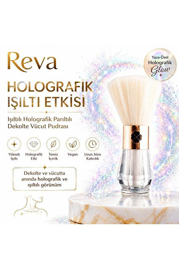 Glittering Holographic Glitter Low-cut Body Powder - Holographic Explosion For Decolette Vegan