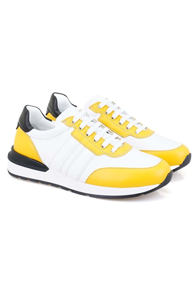 Women's Yellow Leather Sports Shoes