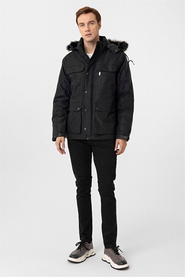 Siyah Regular Cepsiz Mont - 4