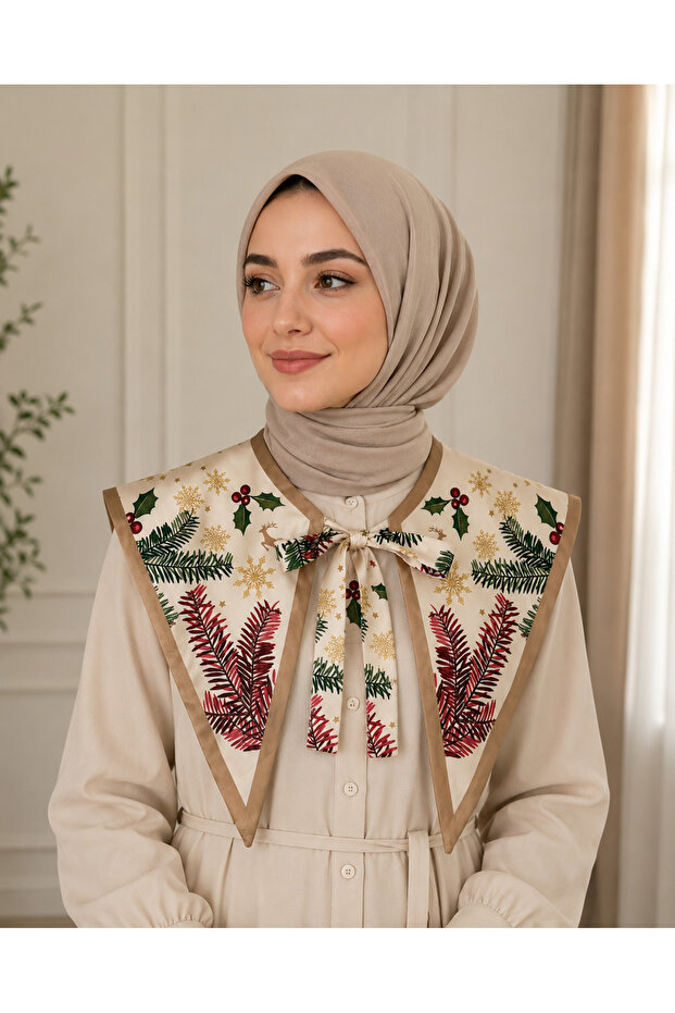وشاح الكتف ذو الياقة الخاصة المصنوعة من الساتان - تصميم فاخر
