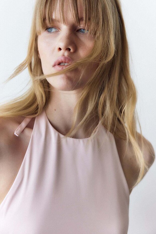Asymmetric halterneck top