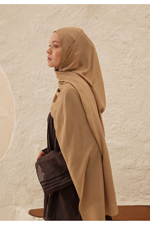 Rami Viscose Shawl Camel Hair