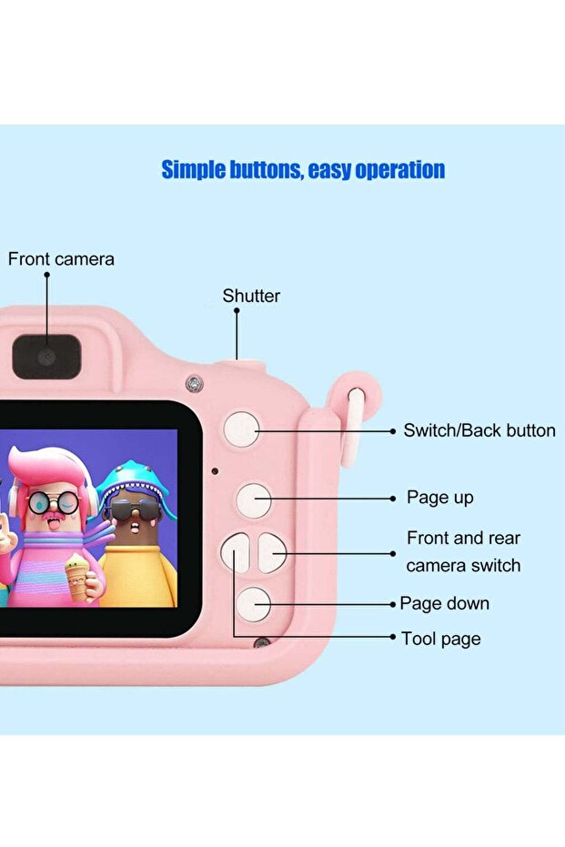 Kids Camera for 4-8 Year Olds, Shockproof Mini Digital Camera with Silicone Case, Pink