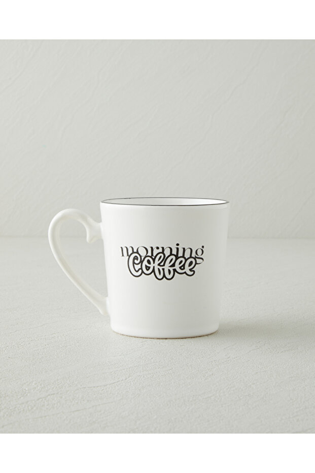 Morning Coffee Ceramic Mug 330 ml Black - White
